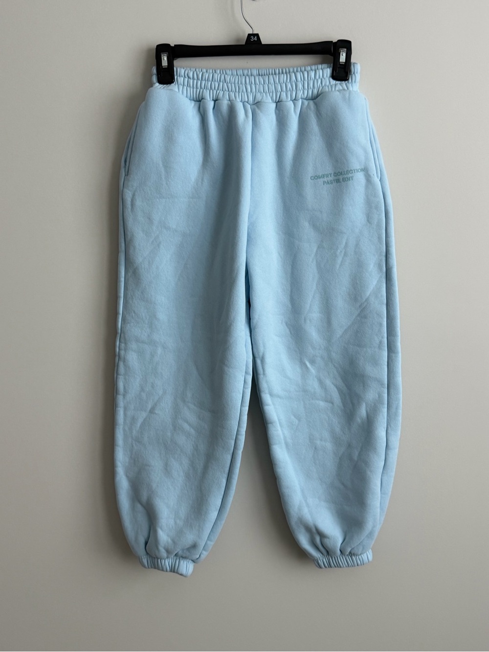 Comfrt Pastel Baby Blue Sweatpants Youth Large Oversized Cozy Joggers